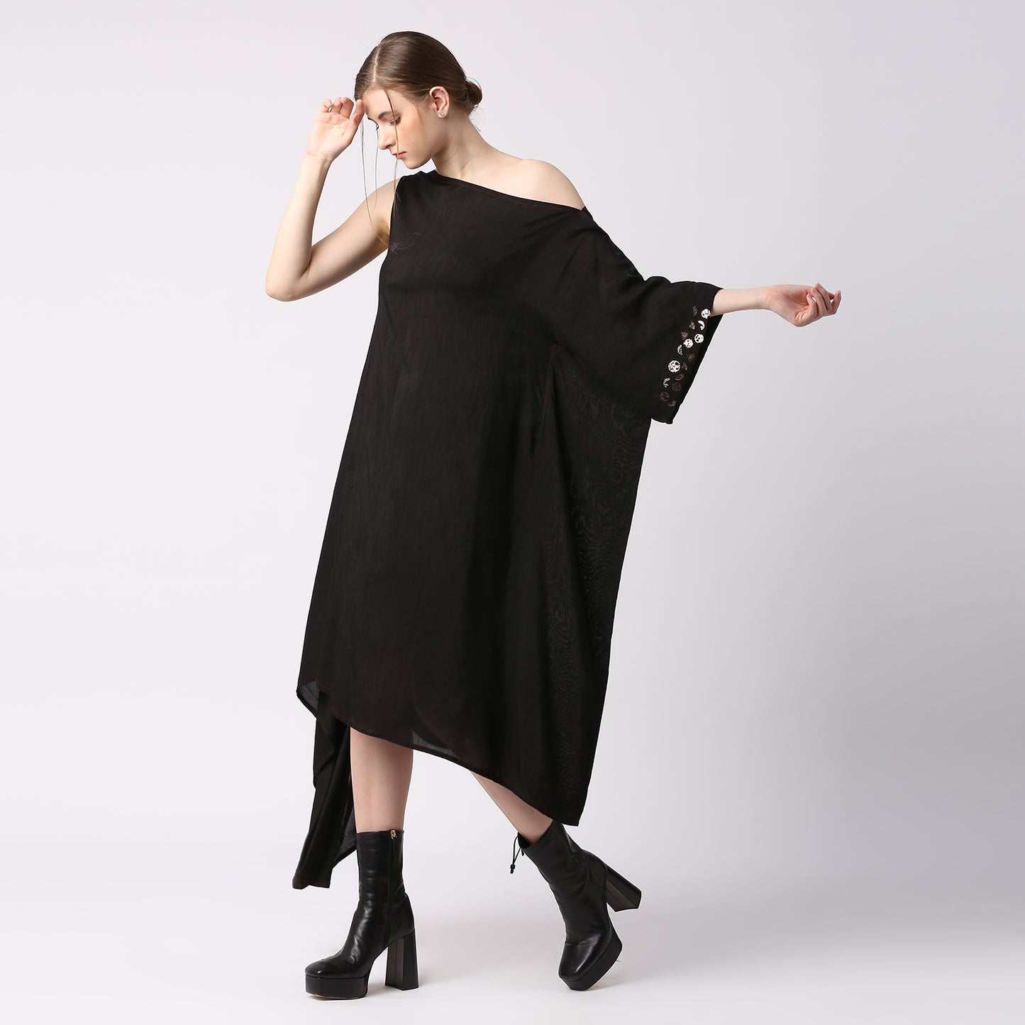 Pleated Off Shoulder Dress