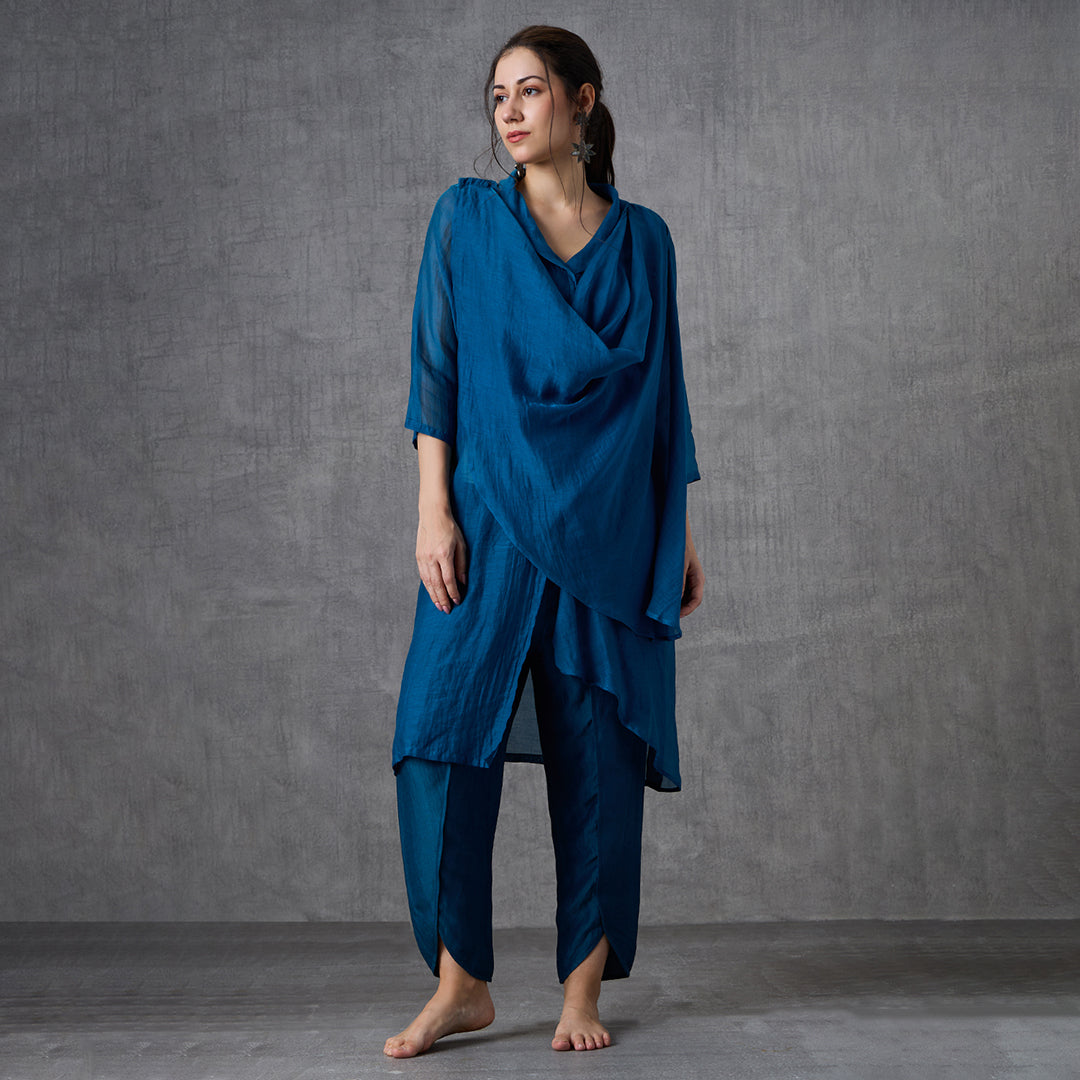Bones- Chanderi Draped Top