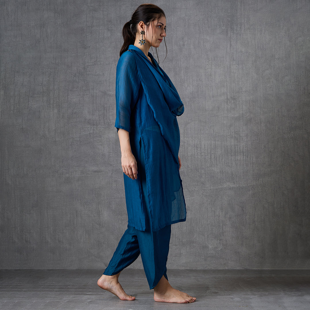 Bones- Chanderi Draped Top