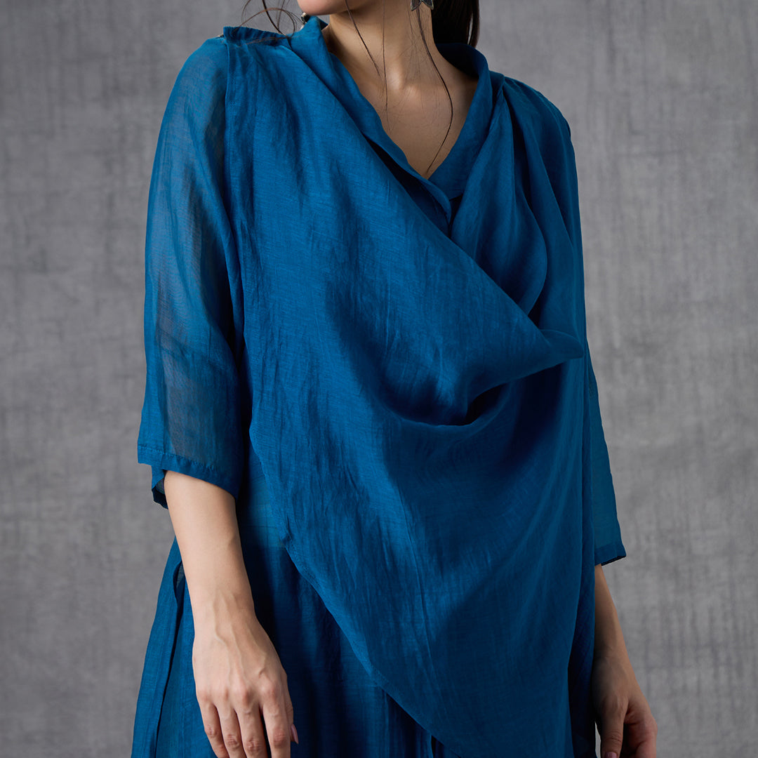 Bones- Chanderi Draped Top
