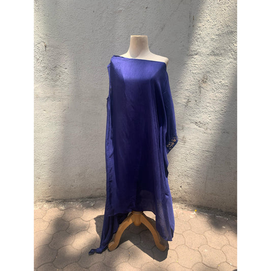 Pleated off shoulder dress
